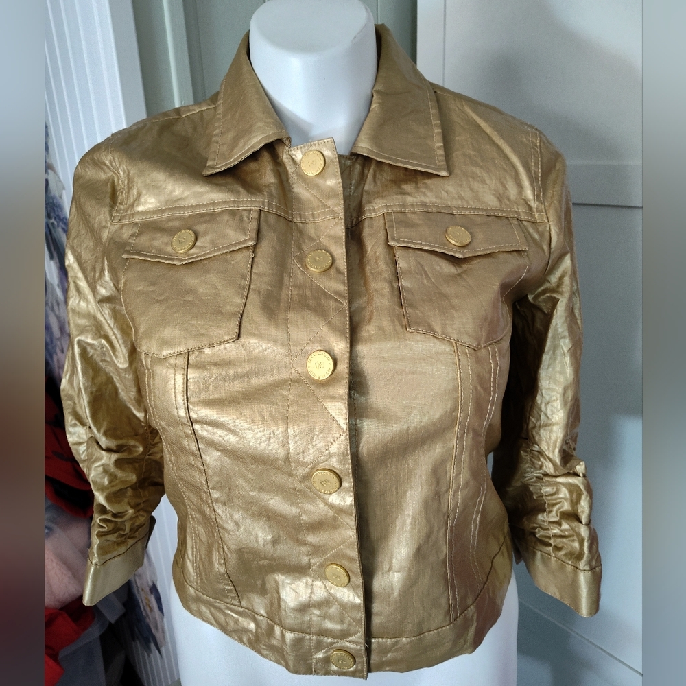 Peter Nygard Metallic Women's Jacket Stunning Quality Size 12 Petite Holiday